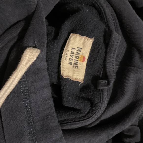 Marine Layer Cream‎ and Green Sweatshirt with Quarter-Zip - Picture 2 of 2